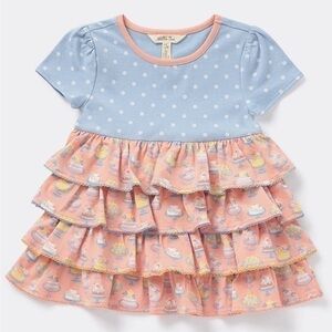 NFS. Matilda Jane piece of cake birthday ruffled tiered top size 8